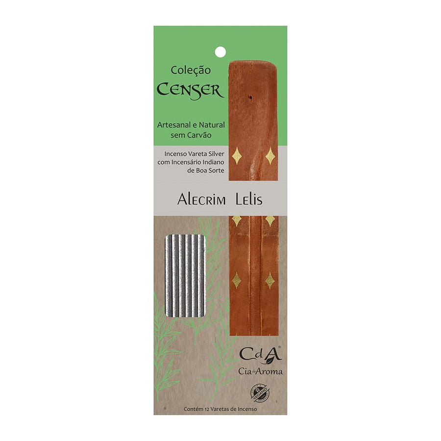 Incenso Natural Alecrim Lelis com Incensário Indiano